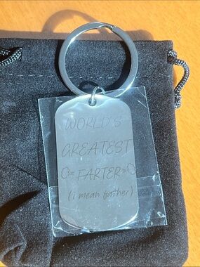 New Engraved Stainless Steel 'World's Greatest Farter' Keychain